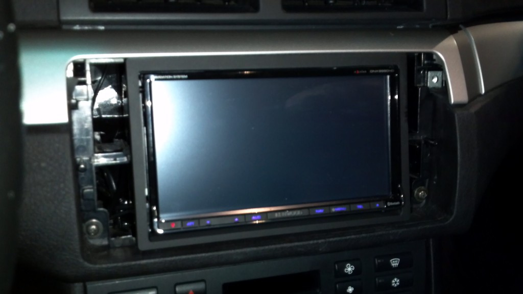 test fitting new kenwood excelon nav unit in dash